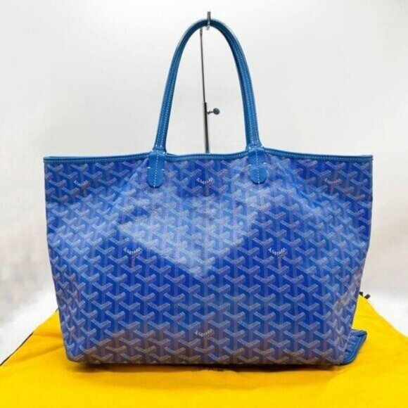RARE Authentic Goyard Saint Louis PM Blue Shoulder Tote Bag & Pouch - Picture 3 of 11